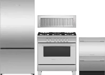 4 Piece Package Includes Refrigerator, Range, Hood And Dishwasher